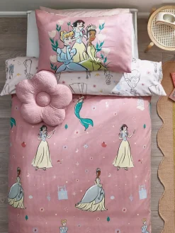 Next Pink Disney Princess Supersoft 100% Brushed Cotton Duvet Cover and Pillowcase Set^ Childrens Bedding