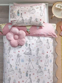 Next Pink Disney Princess Supersoft 100% Brushed Cotton Duvet Cover and Pillowcase Set^ Childrens Bedding