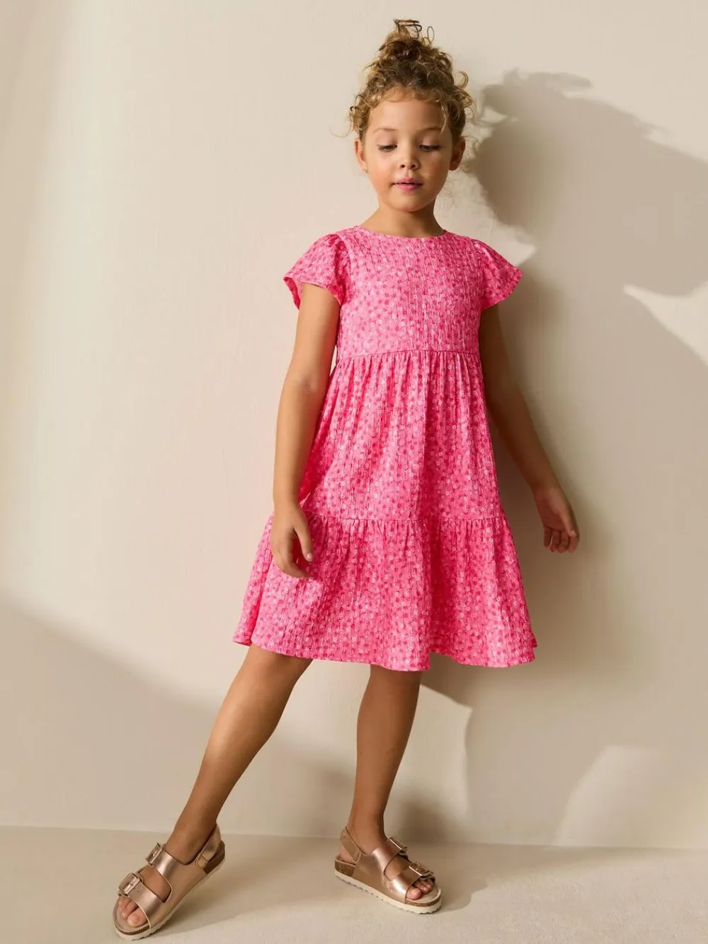 Next Angel Sleeve Crinkle Dress (3-16yrs)^ Dresses