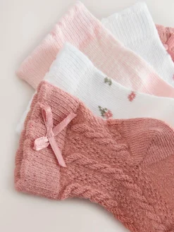 Next Pink Ditsy Cable Baby Socks 5 Pack (0mths-2yrs)^ Socks & Tights|Socks & Tights