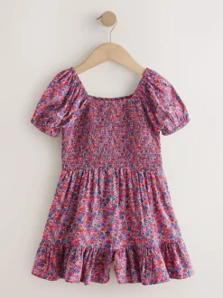 Sale Next Pink Ditsy Shirred Playsuit (3-16yrs)