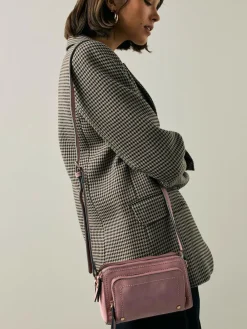 Next Double Zip Cross-Body Faux Suede Bag^Women Bags