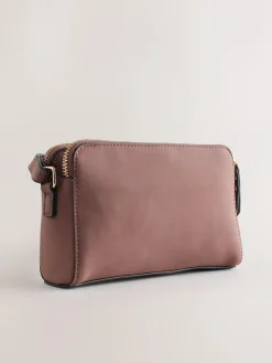 Next Double Zip Cross-Body Faux Suede Bag^Women Bags