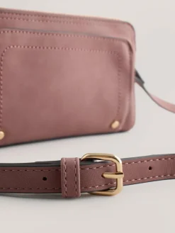 Next Double Zip Cross-Body Faux Suede Bag^Women Bags