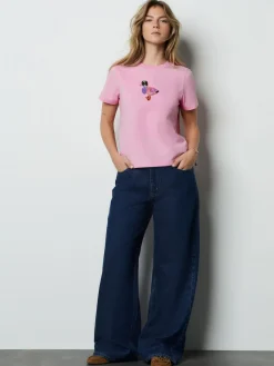 Best Next Pink Embellished Duck Short Sleeve Crew Neck Top