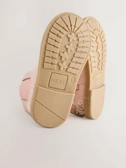 Discount Next Standard Fit (F) Chelsea Ankle Boots Pink Embroidered