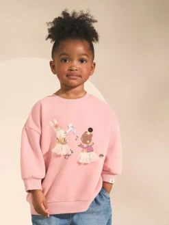 Discount Next Pink Fairy Characters Crew Neck Sweatshirt (3mths-7yrs)
