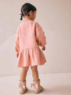 Next Pink Fairy Dropped Waist Sweat Dress (3mths-7yrs)^ Dresses|Occasionwear