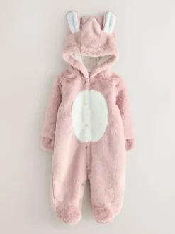 Discount Next Pink Faux Fur Baby Bunny Pramsuit (0mths-2yrs)
