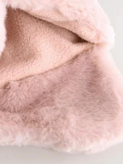 Next Pink Faux Fur Bear Baby Trapper Hat (0mths-2yrs)^ Newborn Accessories|Hats & Scratch Mitts