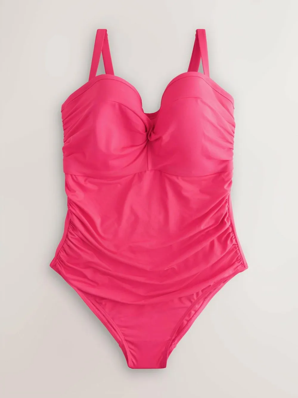 Online Next F-K Ultimate Support Tummy Control Wired Bandeau Swimsuit Pink