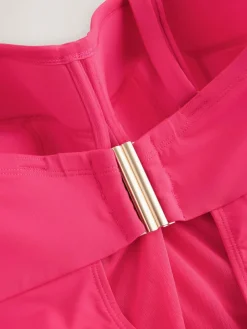 Online Next F-K Ultimate Support Tummy Control Wired Bandeau Swimsuit Pink