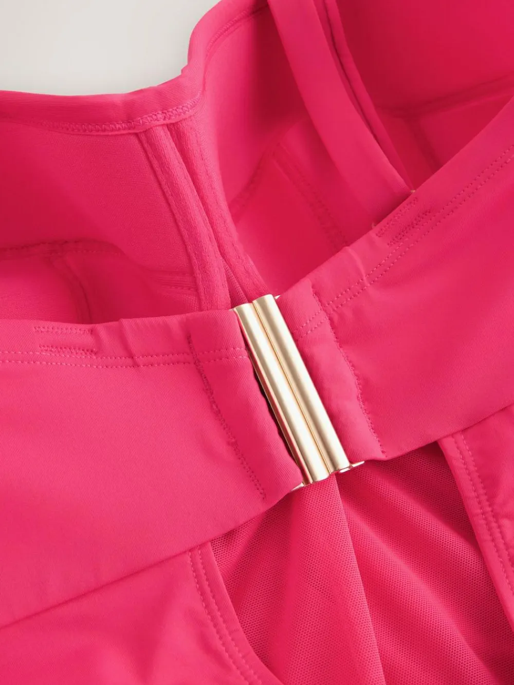 Online Next F-K Ultimate Support Tummy Control Wired Bandeau Swimsuit Pink