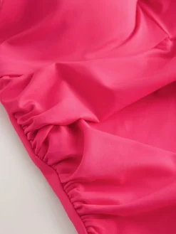 Online Next F-K Ultimate Support Tummy Control Wired Bandeau Swimsuit Pink