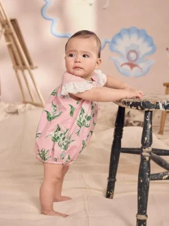 Next 100% Cotton Printed Baby Broderie Romper^ Rompers & Overalls