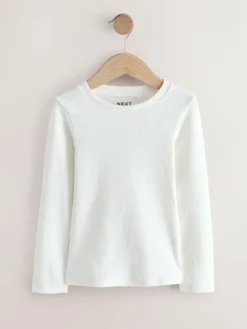 Next Pink Floral Print Long Sleeve Ribbed T-Shirts 4 Pack (3-16yrs)^ Nightwear|Tops