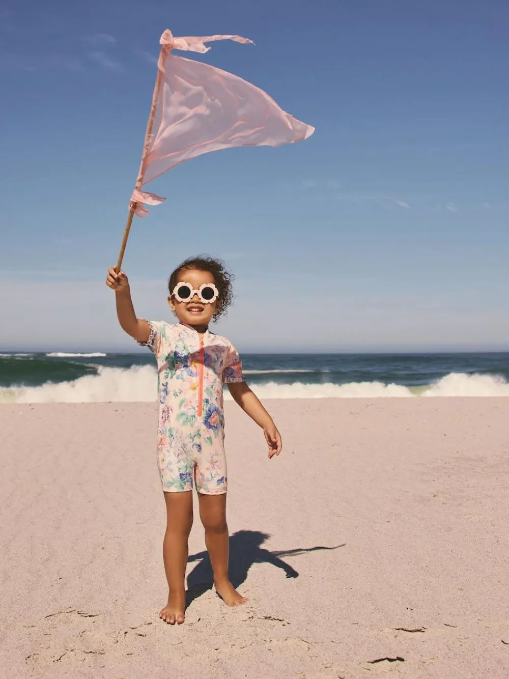 Next Pink Floral Print Sunsafe Swimsuit (3mths-10yrs)^ Swimwear|Swimwear