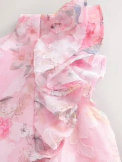 Next Pink Floral Ruffle Party Dress (3-16yrs)^ Dresses