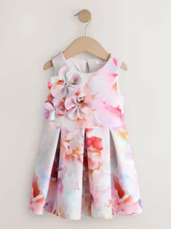 Clearance Next Scuba Occasion Dress (3mths-7yrs) Pink Floral