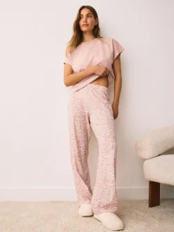 Next Pink Floral Short Sleeve Pyjamas^Women Pyjamas|All Night & Lounge