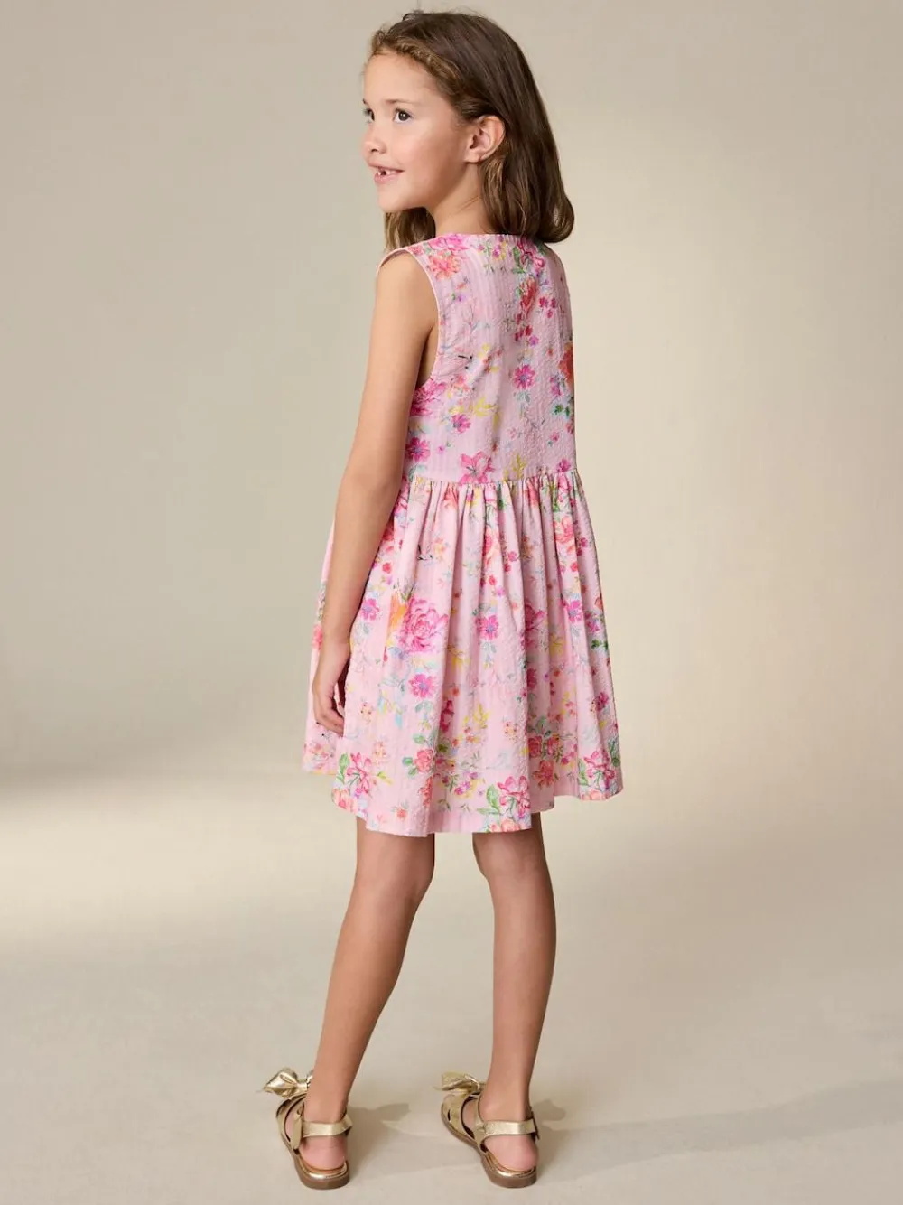 Next Stripe Short Sleeve Button Through Dress (3-16yrs)^ Dresses