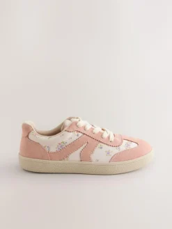 New Next Wide Fit (G) Retro Trainers Pink Floral