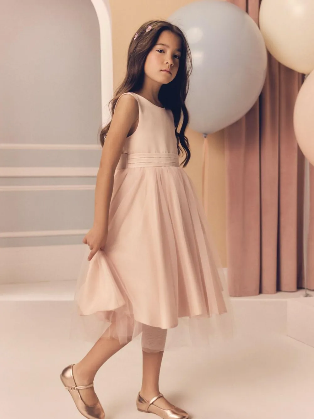 Online Next Flower Girl Bow Dress (3mths-16yrs) Pink