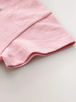 Discount Next Short Sleeve Embroidered T-Shirt (3mths-7yrs) Pink Flower