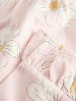 Next Pink Flower Wide Leg Frill Trousers (3mths-7yrs)^ Pants & Leggings|Pants & Leggings