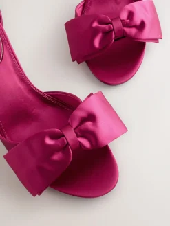 Best Next Forever Comfort® Satin Bow Block Heeled Sandals Pink