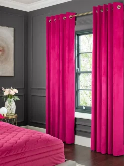 Hot Next Pink Fuchsia Matte Velvet Blackout/Thermal Curtains
