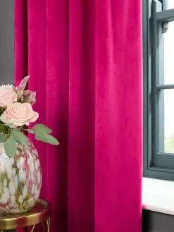Hot Next Pink Fuchsia Matte Velvet Blackout/Thermal Curtains