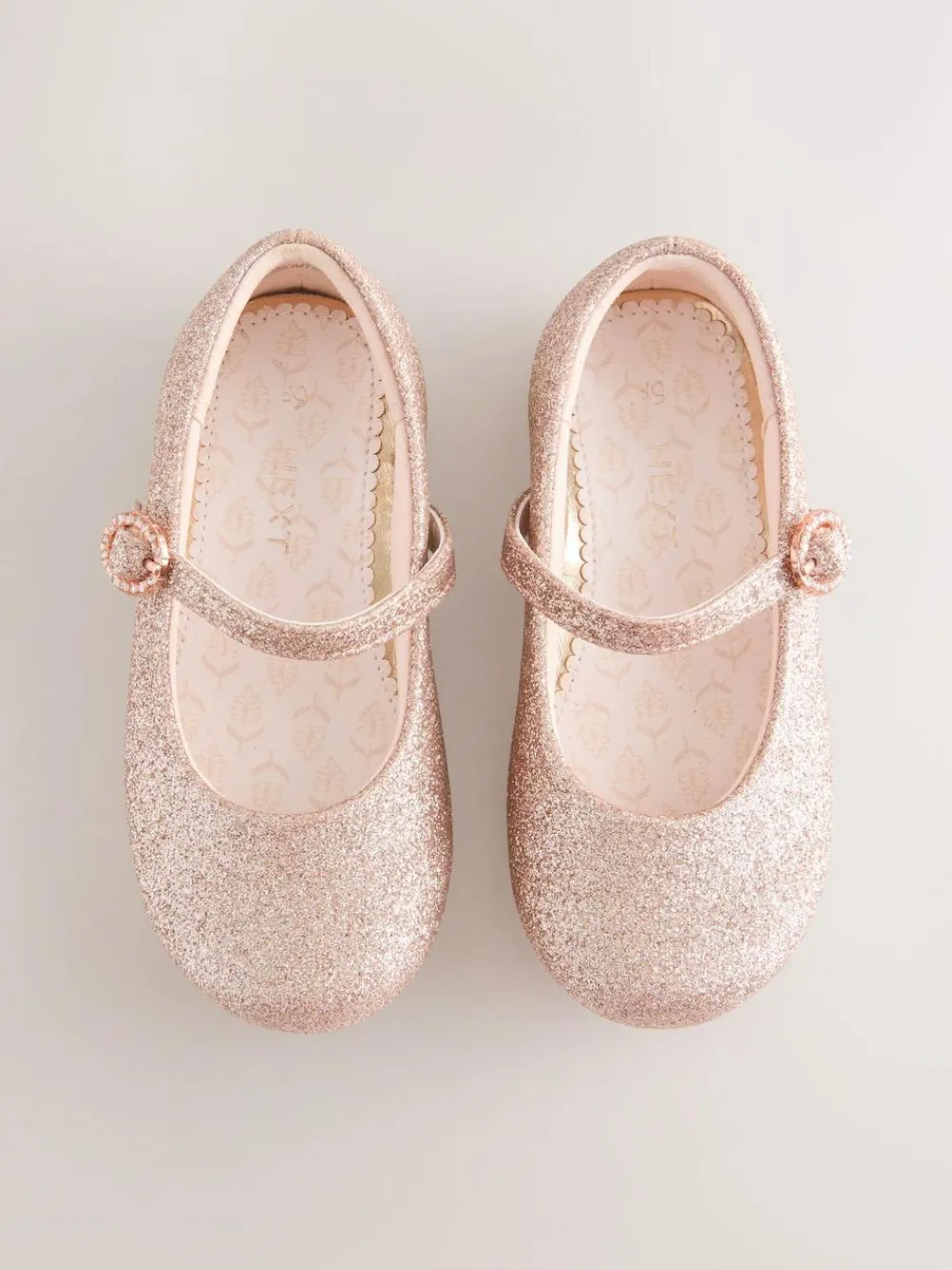 Online Next Pink Glitter Standard Fit (F) Flower Girl Occasion Mary Jane Shoes