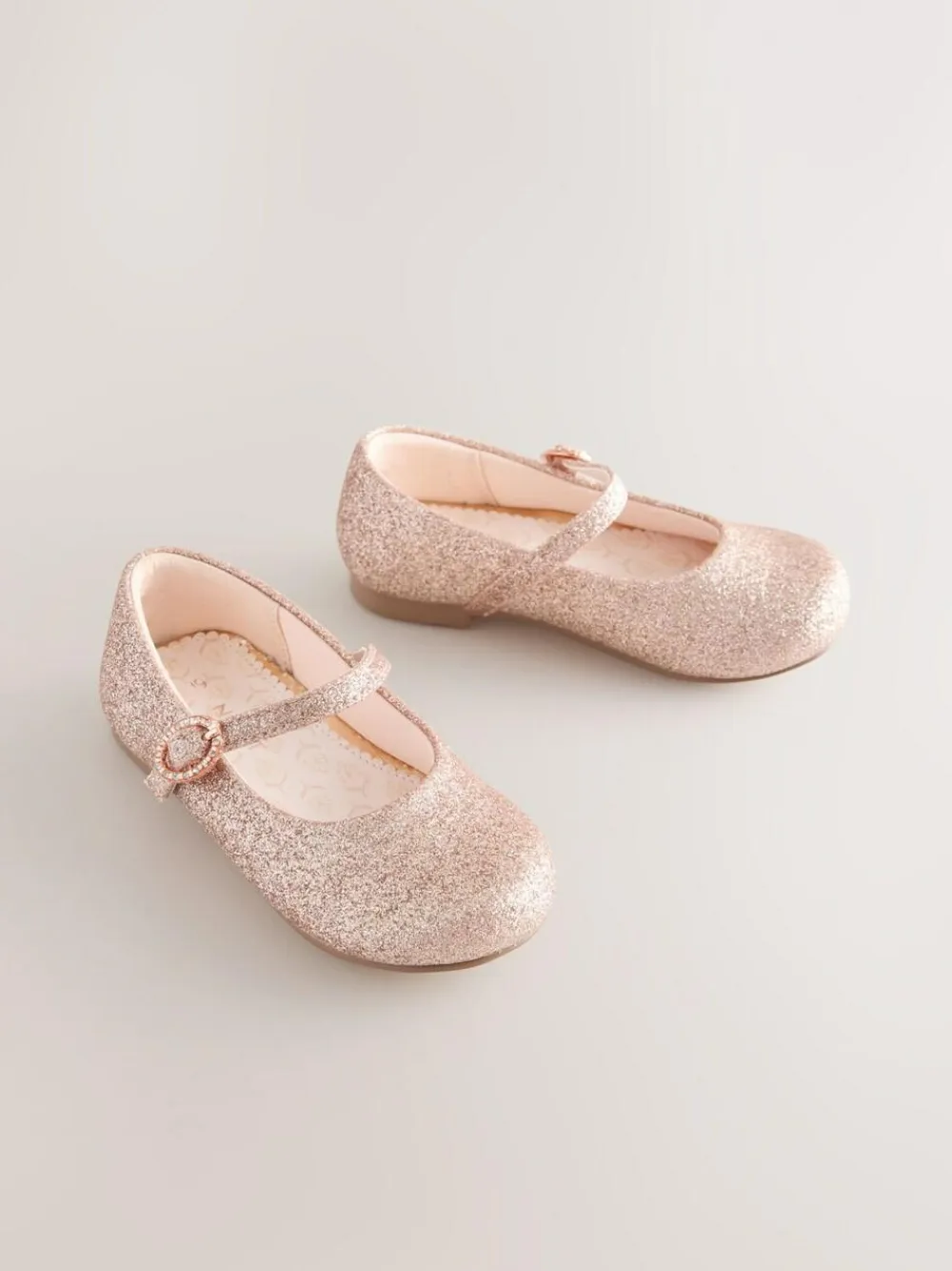 Next Pink Glitter Wide Fit (G) Flower Girl Occasion Mary Jane Shoes