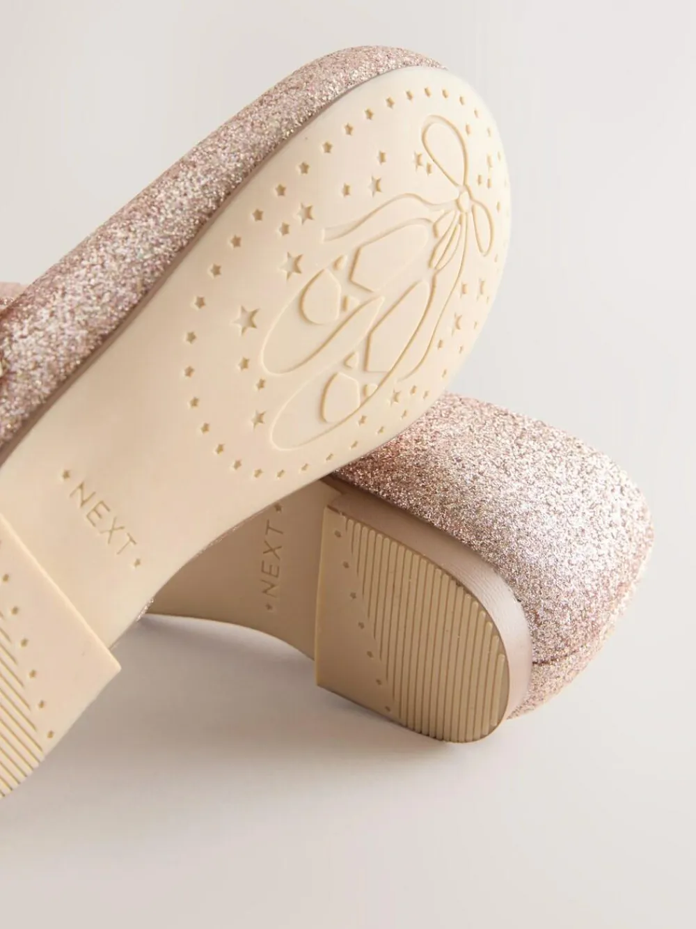 Next Pink Glitter Wide Fit (G) Flower Girl Occasion Mary Jane Shoes