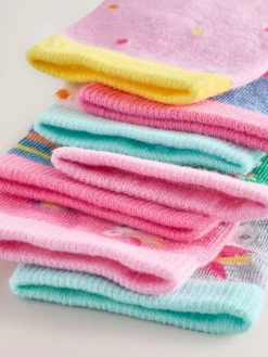 Discount Next Pink, Green and blue 7 Pack Cotton Rich Unicorn Ankle Socks