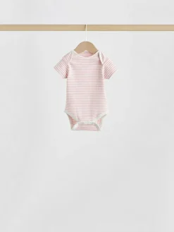 Next Pink Heart Baby Short Sleeve Bodysuits 5 Pack^ Baby Girls|Baby Girls