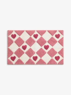 Next Pink Heart Bath Mat^ Towels & Bathmats