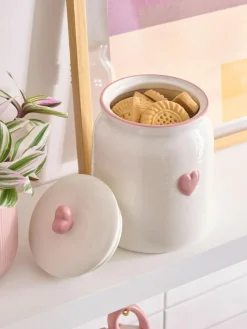 Next Pink Heart Biscuit Jar^ Storage & Organisation