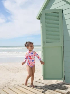 Hot Next Long Sleeve Sunsafe Swim Set (3mths-7yrs) Pink Heart