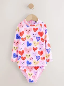 Hot Next Long Sleeve Sunsafe Swim Set (3mths-7yrs) Pink Heart
