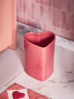 Next Pink Heart Shaped Bin^ Bathroom Accessories