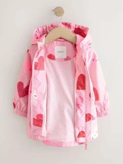 Next Pink Heart Shower Resistant Printed Cagoule Jacket (3mths-7yrs)^ Coats, Jackets & Pramsuits|Coats, Jackets & Pramsuits