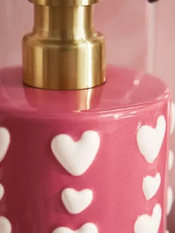 Next Pink Heart Soap Dispenser^ Bathroom Accessories