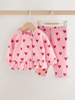 Next Pink Heart Top & Leggings Set 2 Piece (0mths-2yrs)^ Tops|Sets & Coords