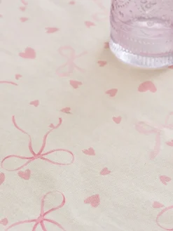 Next Pink Hearts and Bows Wipe Clean Tablecloth^ Table Linen, Placemats & Coasters