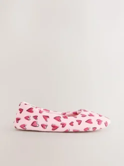 Next Pink Hearts Ballet Slippers^Women Slippers