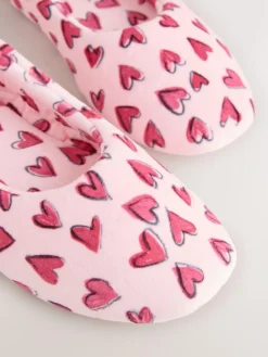 Next Pink Hearts Ballet Slippers^Women Slippers