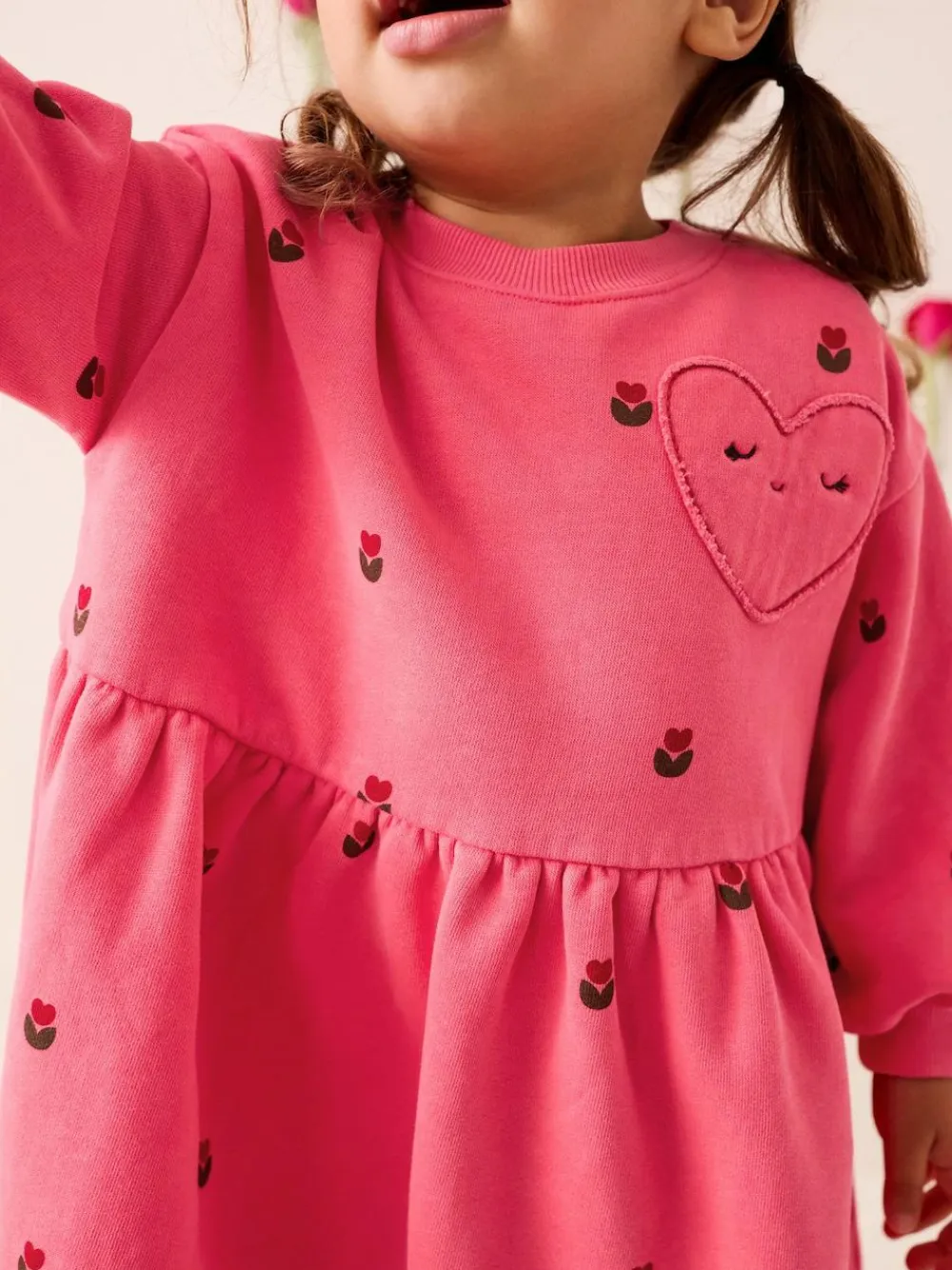 Next Pink Hearts Sweat Dress (3mths-7yrs)^ Knitwear|Knitwear