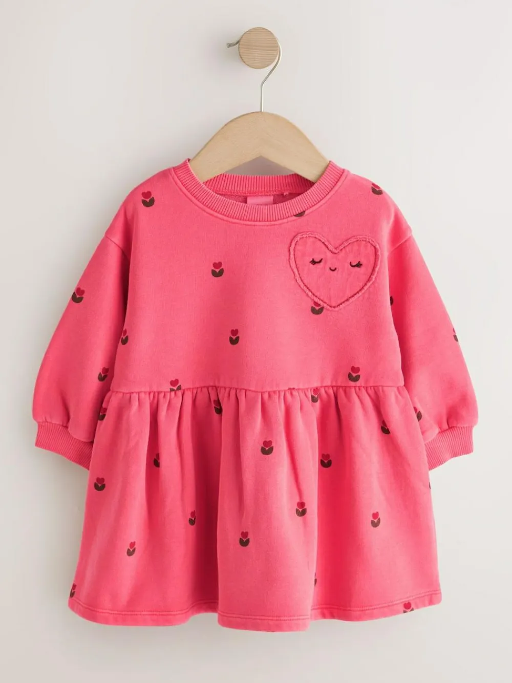 Next Pink Hearts Sweat Dress (3mths-7yrs)^ Knitwear|Knitwear
